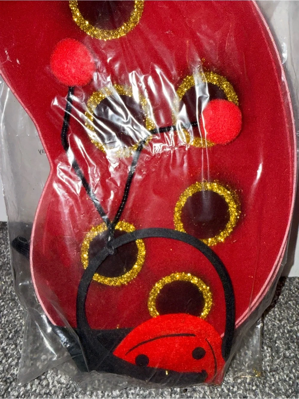 Totally Ghoul Ladybug Wing Set Costume Halloween Red Black New Sealed Kmart